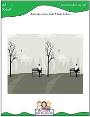 okul öncesi İki Resim Arasındaki Farkı Bul